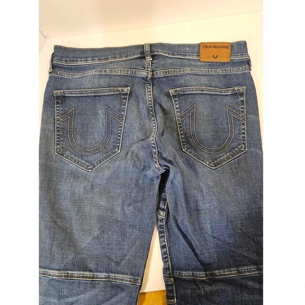 True Religion Rocco Moto Rocker Jeans Men Dark‎ Wash Slim Fit Size 31